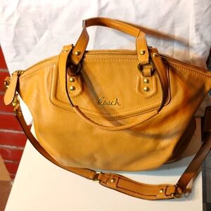 Unique Retro Original Tan Coach Bag and Coach Wallet